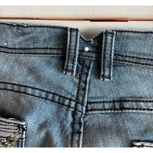 Apple Bottom Womens Y2K Embroidered Stretch Low Rise Denim Jeans Blue Sz 9/10 - Picture 7 of 14